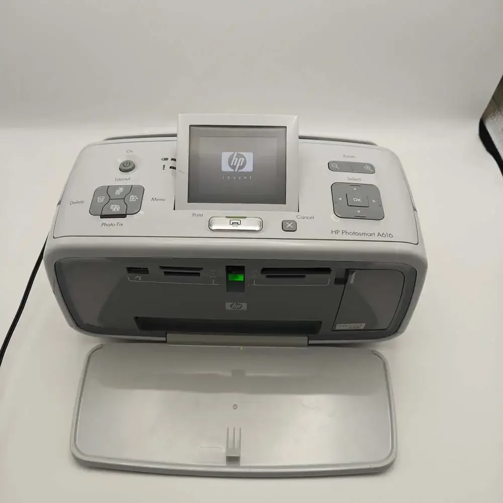 HP Photosmart A616 Compact Photo Printer Portable Travel Digital Cord Included